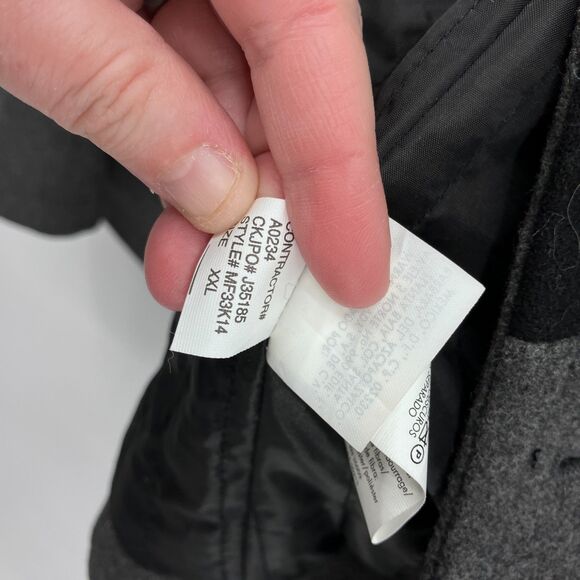 Calvin Klein Mens Colorblock Gray Black Wool Blend Double Breasted Peacoat XXL - Picture 12 of 12